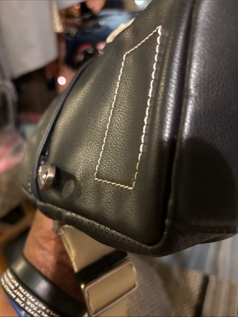 Zara Black Mini Crossbody Bag with Cream Strap - Picture 6 of 10